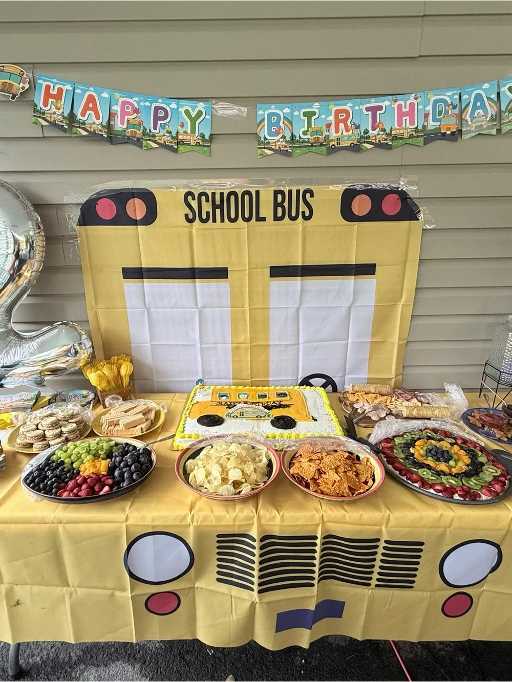 School Bus Party Table Cover - Yellow